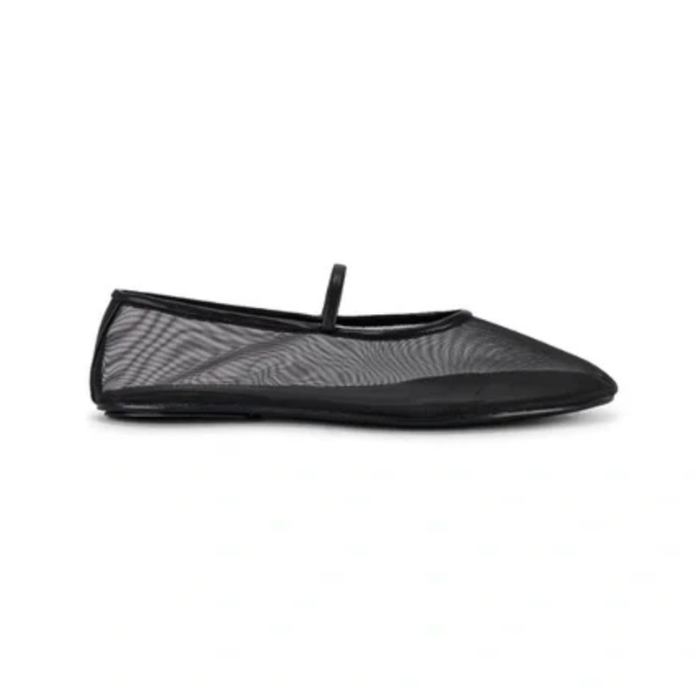 Jeffrey Campbell Swan Lake Black Mesh Flats